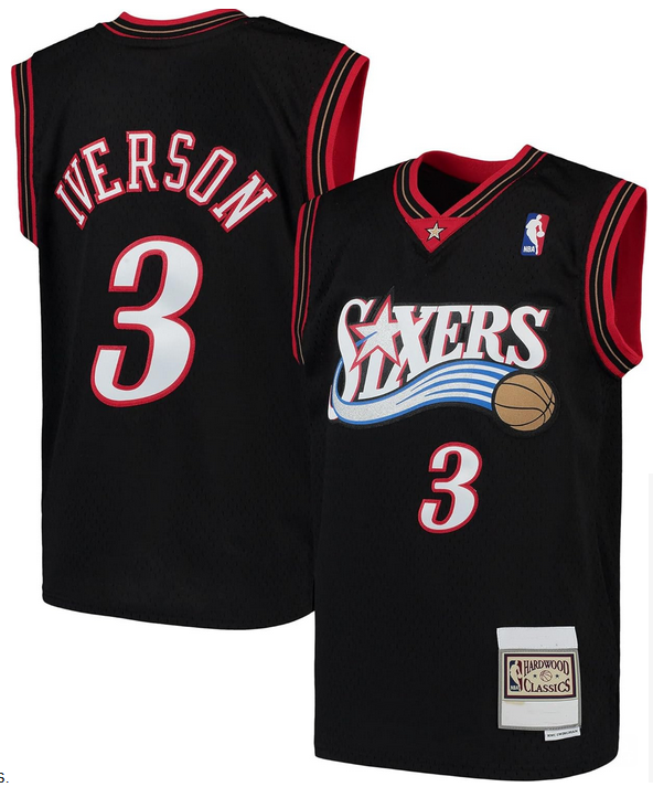 Men 2025 NBA Philadelphia 76ers #3 Iverson 2025 black jersey